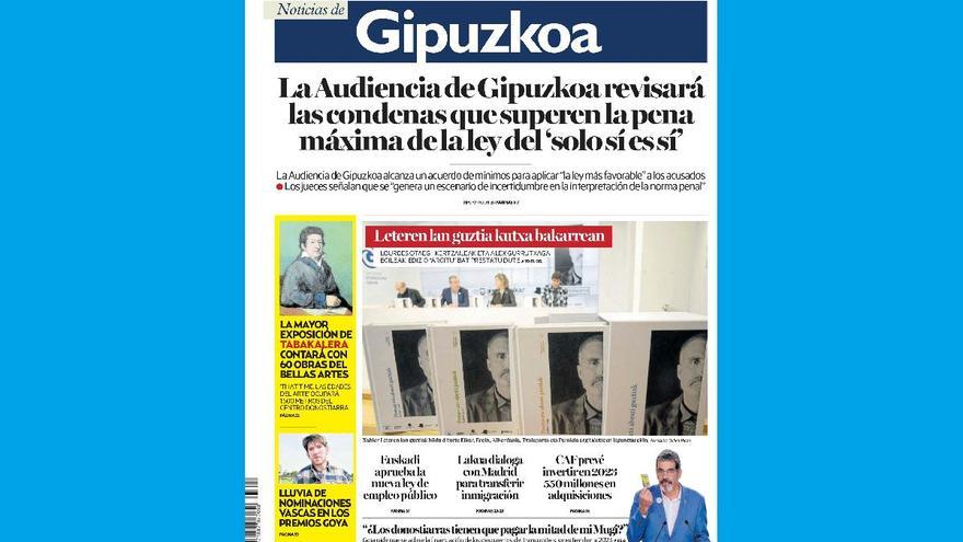 Portada de NOTICIAS DE GIPUZKOA del 2 de diciembre