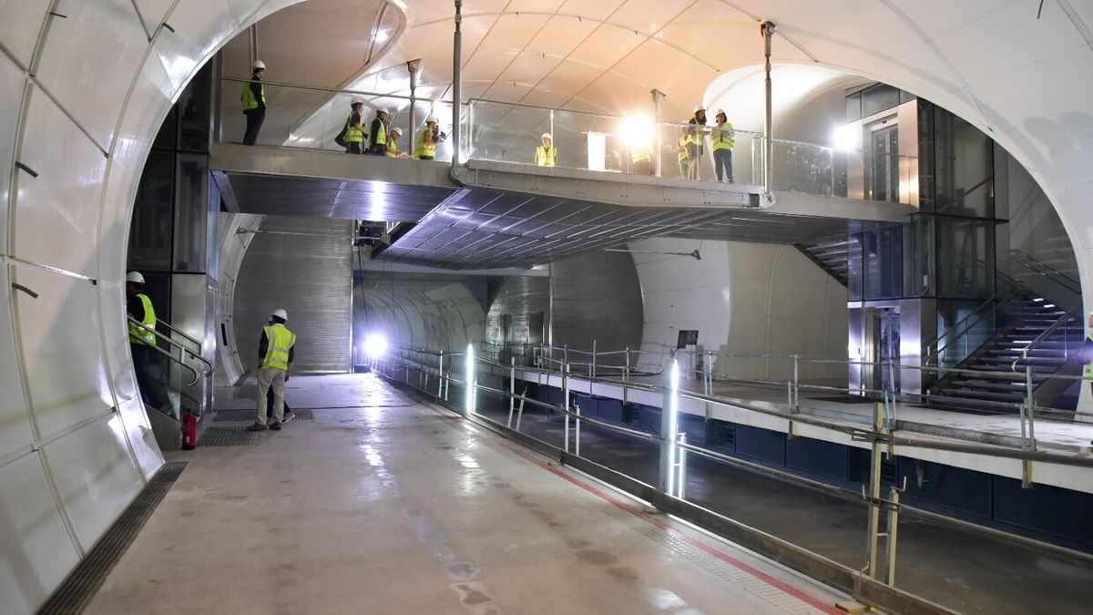 Imagen del estado de las obras en la estación de Benta Berri