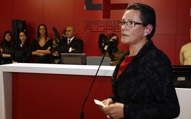 Conchita Flores, durante la inauguración de la sede de la constructora en Gorraiz en 2006. Conchita Flores, durante la inauguración de la sede de la constructora en Gorraiz en 2006.