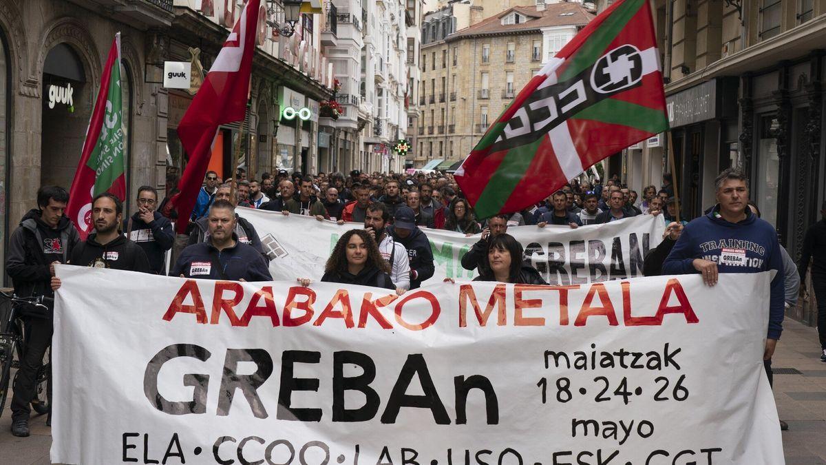 Manifestación de trabadores del sector del metal en Vitoria