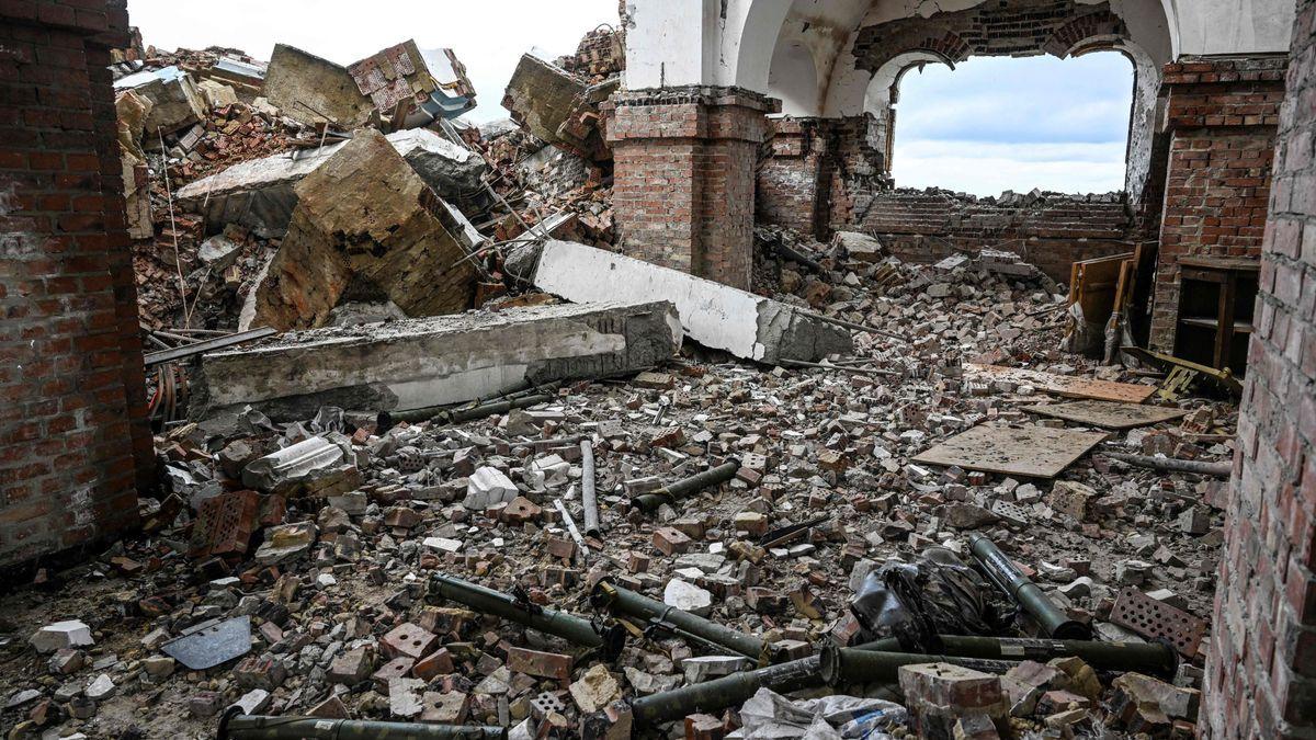 Destrucción en una zona cercana a Donetsk