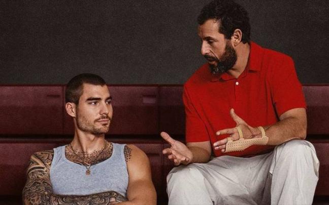 Juancho Hernangómez y Adam Sandler, en una escena de la película 'Garra'. Juancho Hernangómez y Adam Sandler, en una escena de la película 'Garra'.