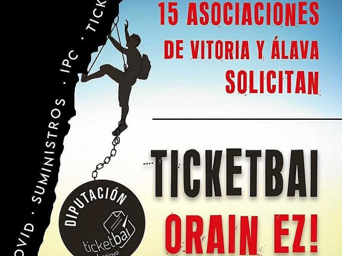 Imagen del cartel de protesta contra la implantación del Ticket BAI.