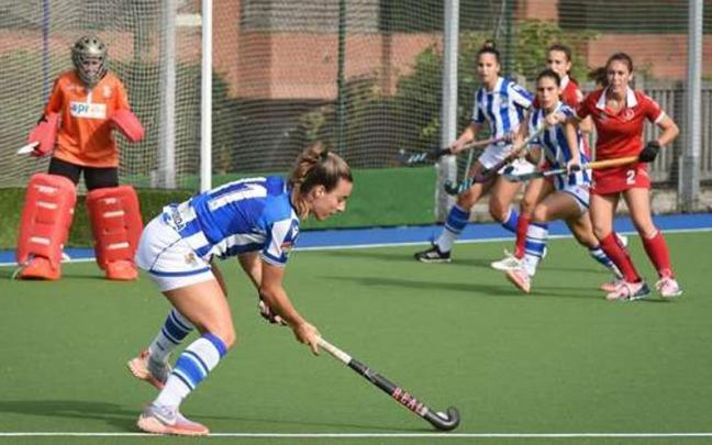 El primer equipo de hockey hierba de la Real, en un duelo de esta temporada.