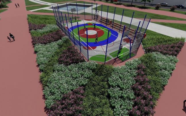 Infograf&iacute;a de la pista multideporte que se va a construir en Miribilla.