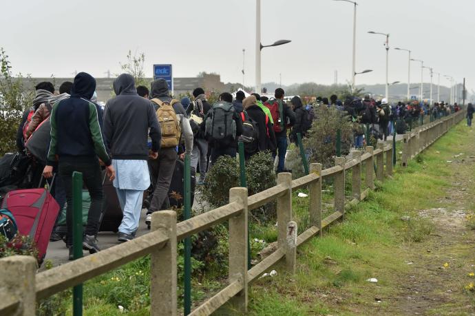 Migrantes en Calais.