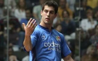 Mikel Larunbe, durante la final del Parejas de 2017.