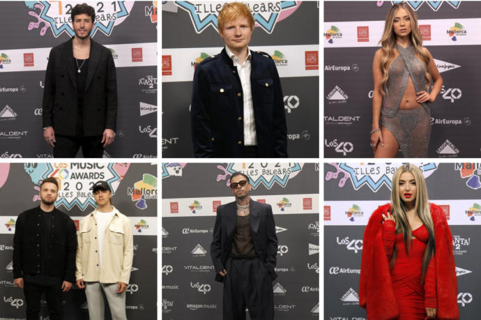 Varios de los artistas premiados en Los 40 Music Awards.