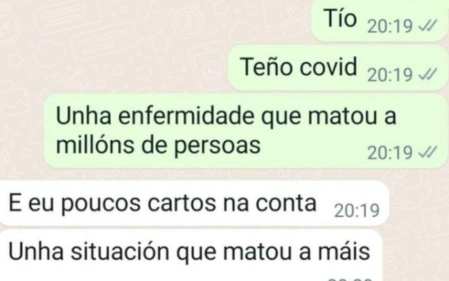 Captura de la conversación. Captura de la conversación.
