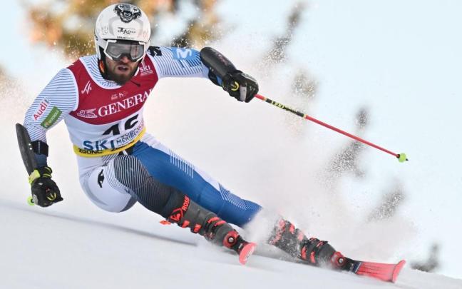Aingeru Garay, durante el descenso de Gigante.