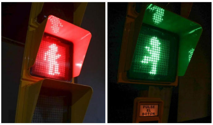 Las figuras del semáforo, con los típicos movimientos de Chiquito de la Calzada.