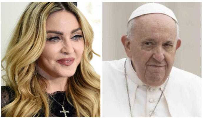 Madonna y el papa Francisco.