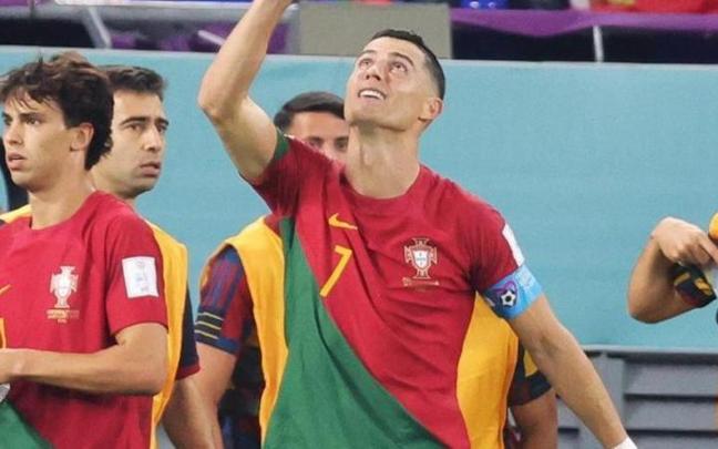 Cristiano celebra su gol contra Ghana. Cristiano celebra su gol contra Ghana.
