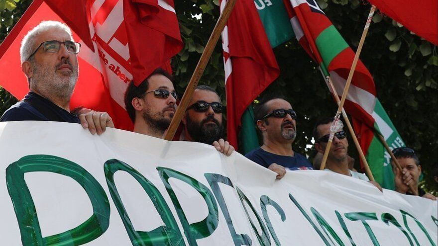 Manifestación anterior por el convenio del Papel de Gipuzkoa.