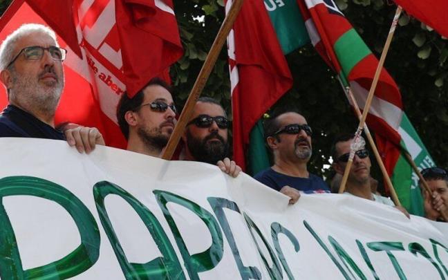 Manifestación anterior por el convenio del Papel de Gipuzkoa.