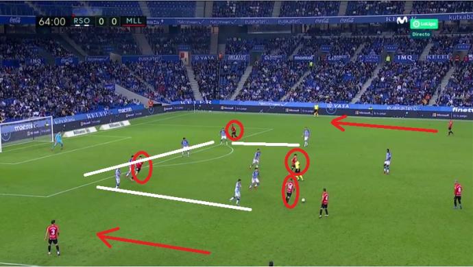 Una captura de pantalla del partido de este sábado en Anoeta.