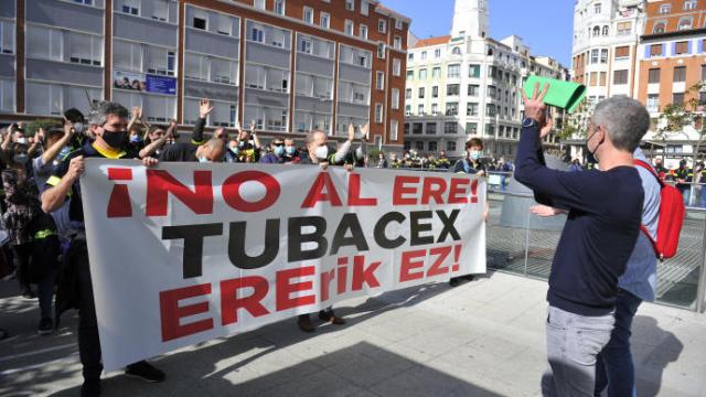Protesta de los trabajadores de Tubacex.