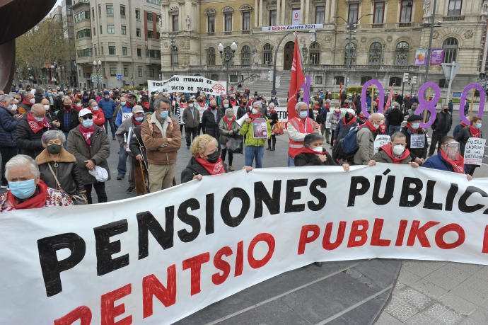 Manifestación de pensionistas vascos.