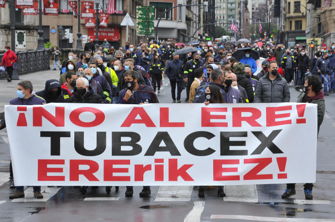 Protesta de los trabajadores de Tubacex.