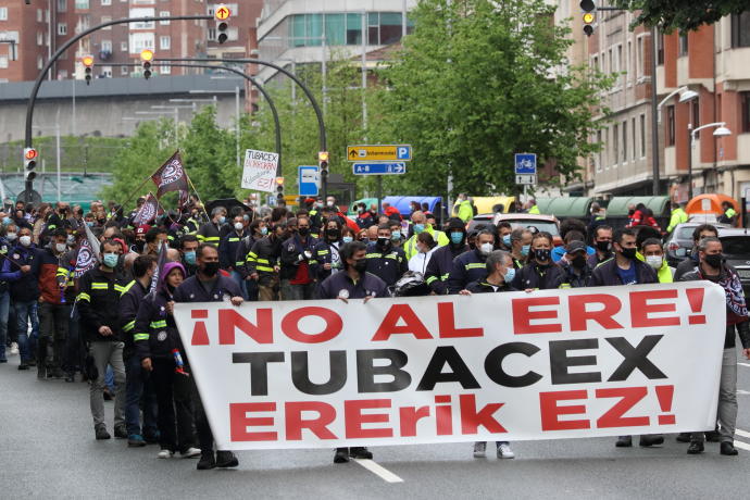Imagen de archivo de una protesta de los trabajadores de Tubacex.