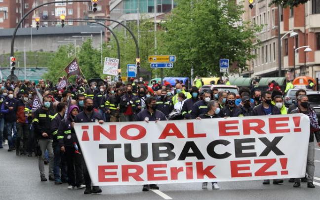 Imagen de archivo de una protesta de los trabajadores de Tubacex. Imagen de archivo de una protesta de los trabajadores de Tubacex.