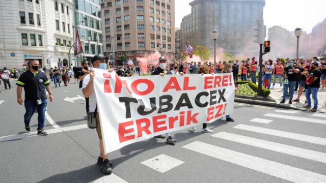 Protesta de los trabajadores de Tubacex.