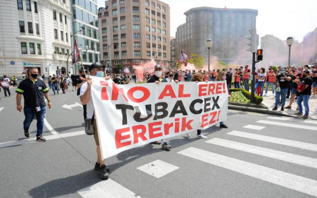 Protesta de los trabajadores de Tubacex. Protesta de los trabajadores de Tubacex.