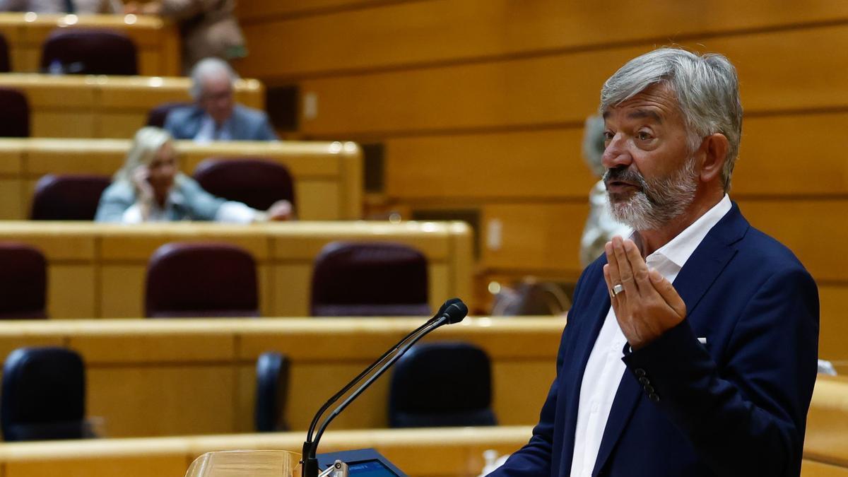 El senador de Geroa Bai, Koldo Martínez, interviene en el pleno del Senado celebrado este martes en Madrid.