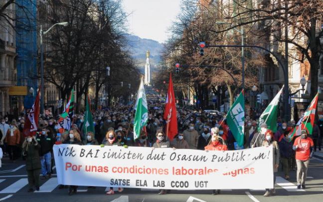 Manifestación de trabajadores de Osakidetza. Manifestación de trabajadores de Osakidetza.