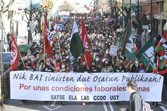 Imagen de archivo de una manifestación convocada por los sindicatos.
