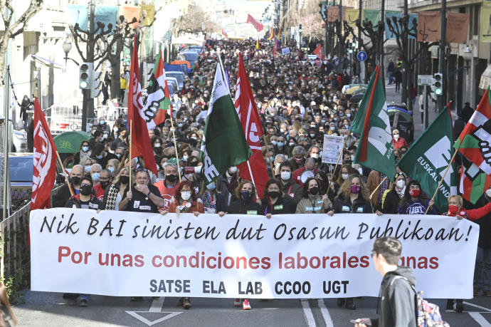Imagen de archivo de una manifestación de trabajadores de Osakidetza.