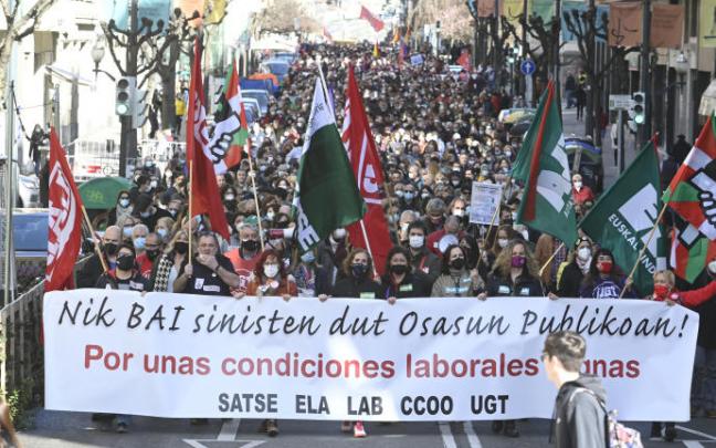 Imagen de archivo de una manifestación de trabajadores de Osakidetza.