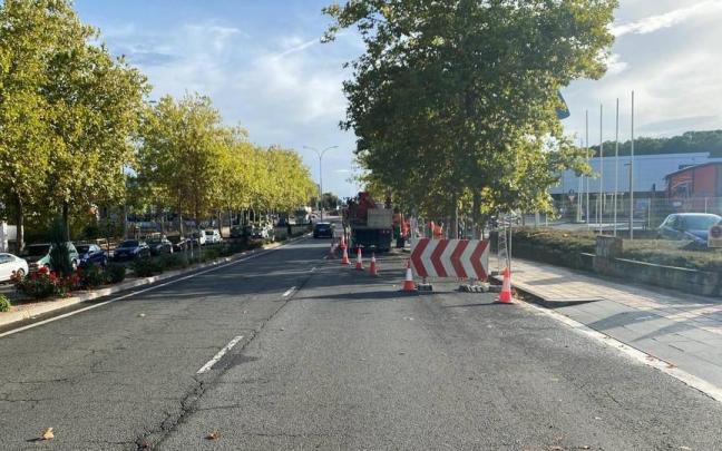 Estrechamiento del carril de Alto de Armentia