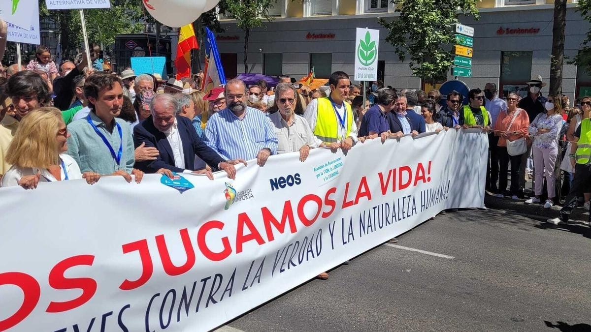 Manifestación organizada por grupos de la derecha contra la Ley del Aborto.