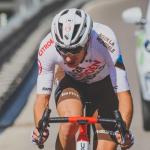 Bouchard, durante su fuga en el Tour de los Alpes.