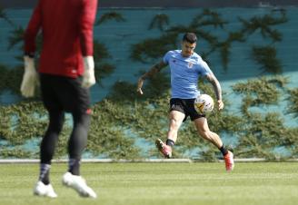 Ander Capa realiza carrera continua en el entrenamiento del pasado martes en Lezama.