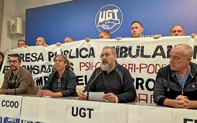 Sindicatos que protestaron ayer.