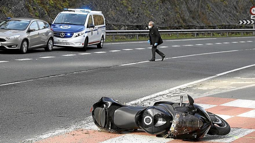 Accidente de moto ocurrido en Elgoibar.