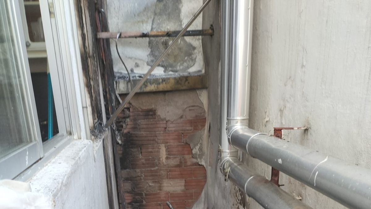 Restos tras el incendio