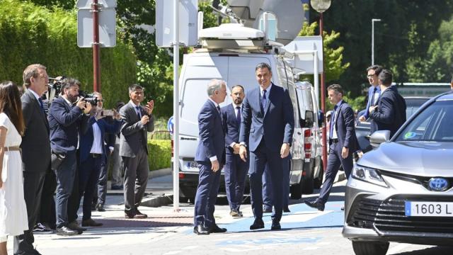 Sánchez a su llegada a la localidad vizcaina de Ermua, donde se ha celebrado el homenaje a Miguel Ángel Blanco.