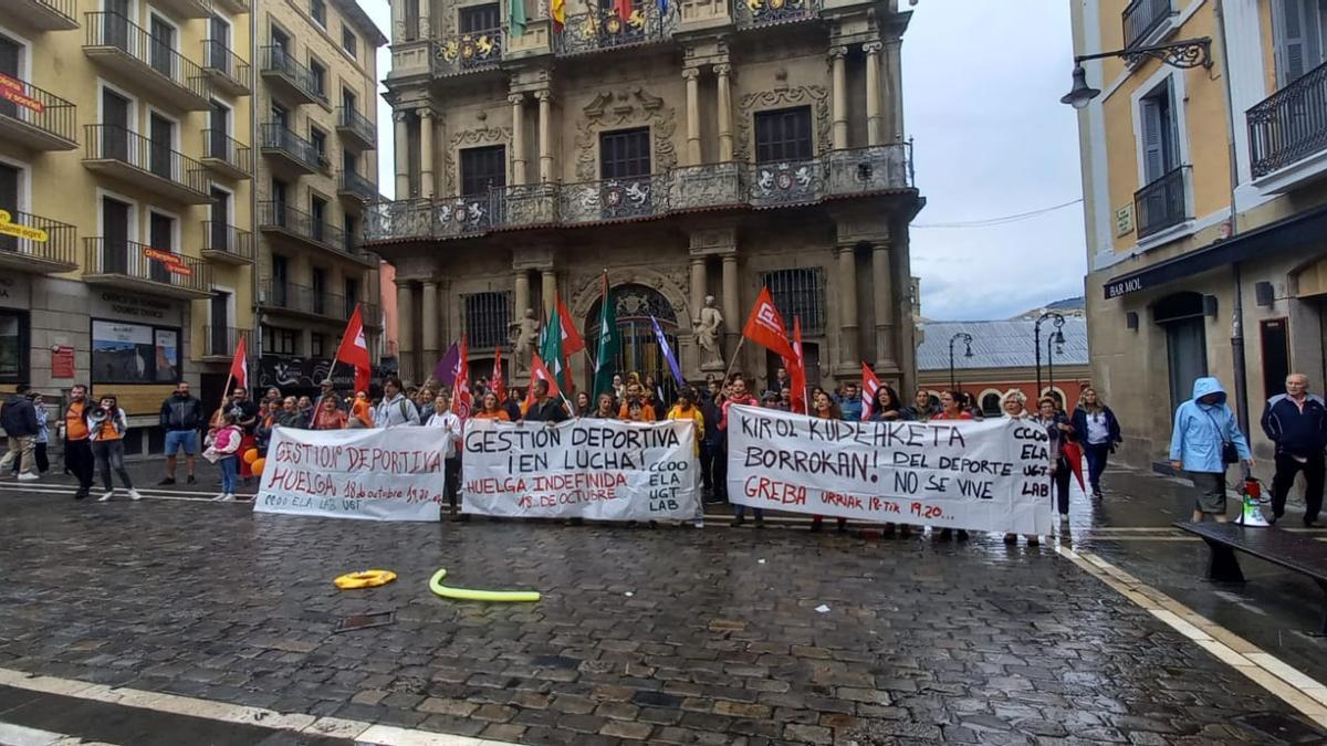 Protesta en la tarde del viernes en Pamplona.