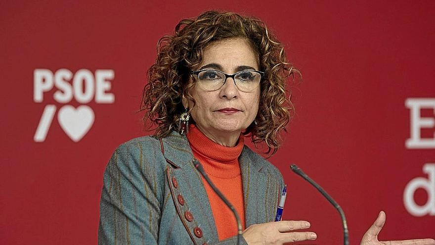 La ministra de Hacienda, María Jesús Montero, el viernes en un acto del PSOE. | FOTO: E.P.