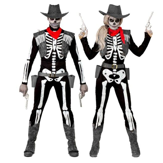 Disfraces de esqueletos vaqueros.