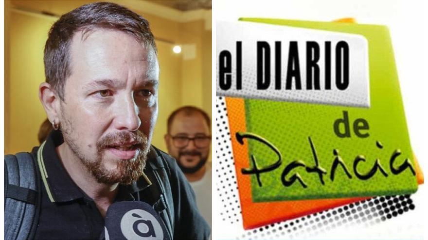 Pablo Iglesias y el logotipo de 'El Diario de Patricia'.