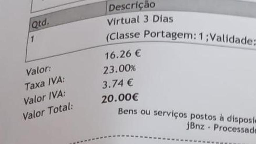 Tarjeta de uso temporal que te da derecho a circular por el país durante tres días.