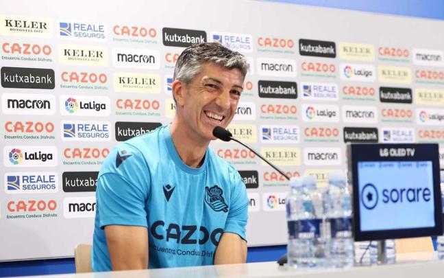 Imanol Alguacil, durante su comparecencia.