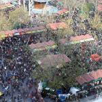 Vista a&eacute;rea de la &uacute;ltima edici&oacute;n de Santo Tom&aacute;s celebrada en El Arenal de Bilbao en el a&ntilde;o 2019.