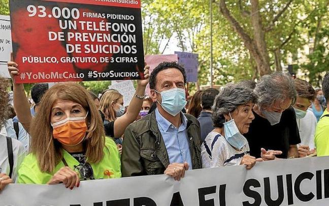 Una manifestación exigiendo un plan contra los suicidios. Foto: E. P.
