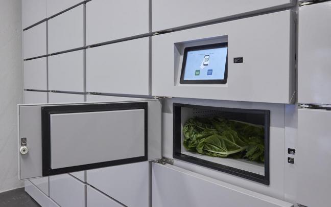 Taquillas inteligentes a temperatura ambiente y refrigeradas en el Mercado del Ensanche.