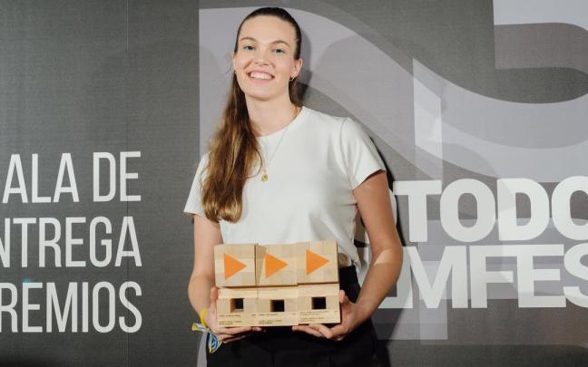 Mar&iacute;a Monreal, durante la entrega de premios.